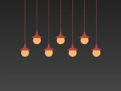 Loft Cone Pendant Reflector 7 Line 3D model