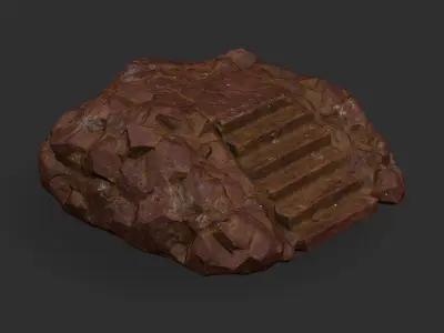 stairs stone 03 Low-poly 3D model