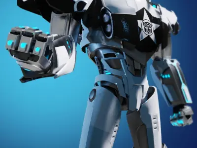 Prowl Transformers Prime Character Rig Low-poly 3D model