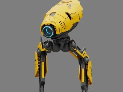 Combat DROID rigged character 3D model