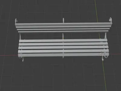 bench park Low-poly 3D model