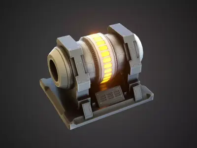 sci-fi stylized reactor  Low-poly 3D model