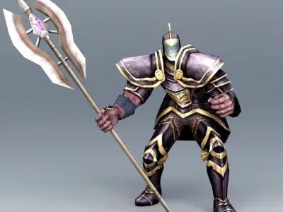 Robot Warrior  Rigged 3D Model Low-poly 3D model