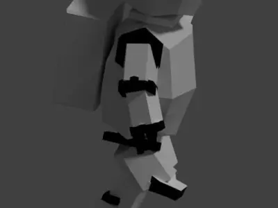 Moonman robot Low-poly 3D model