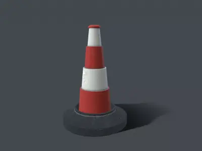 Traffic cone Low-poly 3D model