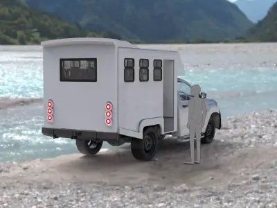 Toyota Hilux Simple Cab Passenger Transport Module 3D model