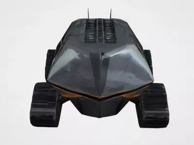 Futuristic Sci-Fi Tracked Rover Vehicle Low-poly 3D model