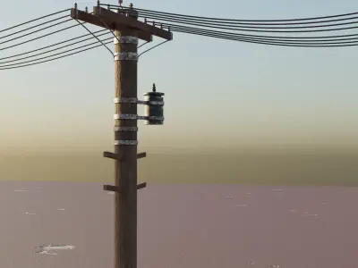 Electric Poles Low poly game ready Low-poly 3D model
