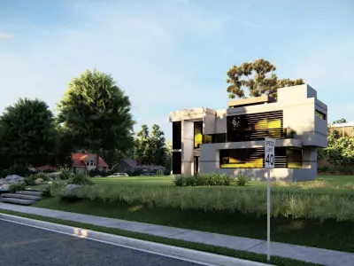 Casa Scene-villa-modern house 3D model 92