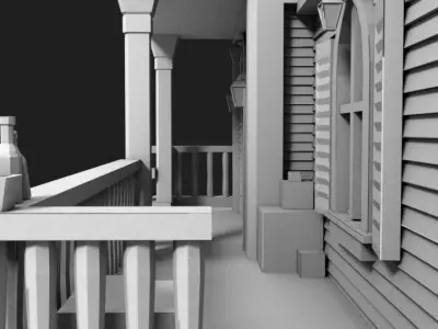 Halloween Haunted House Low-poly 3D model