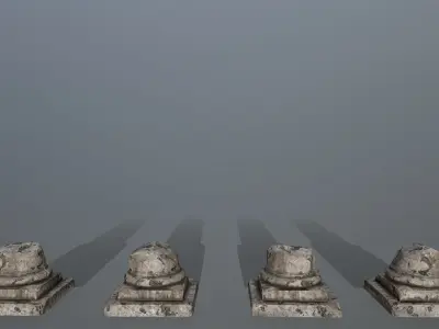 broken pillar Low-poly 3D model