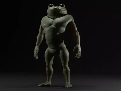 frog man rigged and textured Low-poly 3D model