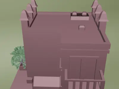LOW POLY  BUILDING Low-poly 3D model