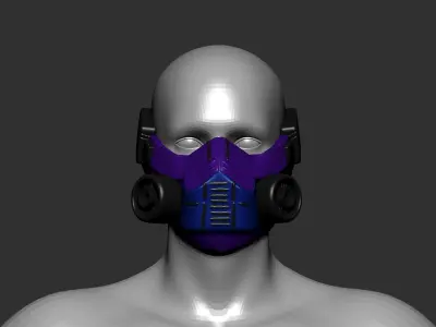 gas mask sculpt 3d printable  3D model