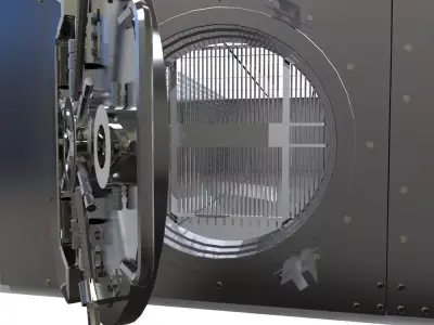 Bank Vault Low-poly 3D model