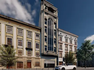 Classic stone facade-Building Classic Facade Element 3D model order