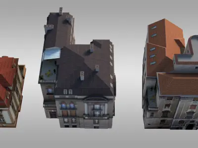 City Villas Pack Low-poly 3D model