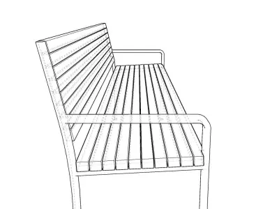 city bench 3D model