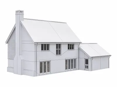 Neighborhood Houses P11 Low-poly 3D model