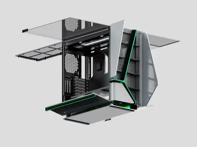 LED PC case 3D model