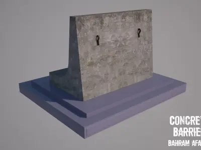 Concrete Block Barrier - Barricade 02 Low-poly 3D model