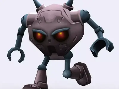 3DRT-Chibii-Robot-01 robot with golden eyes Low-poly 3D model