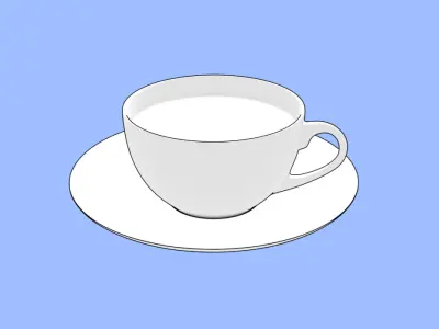  Glass Cup of Coffee Free 3D model