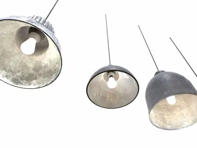 Factory  Warehouse and Hangar lights Low-poly 3D model