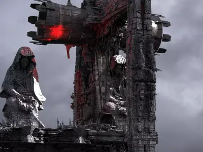 Sci-Fi Alien Spine Citadel 1 Kit bash  3D model