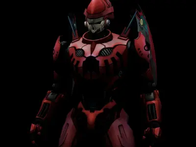 Cyberpunk halo armor Low-poly 3D model