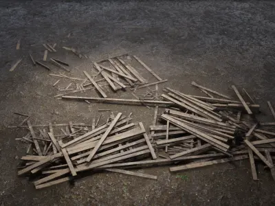 Wooden Ruins 02 3D model