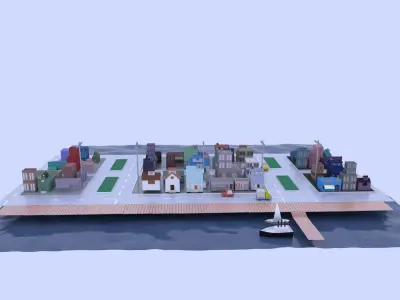 City View 3d model Low-poly 3D model