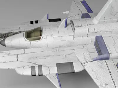 SciFi single-seater spaceship Low-poly 3D model