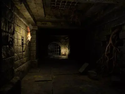 Modular Classic dungeon Low-poly 3D model