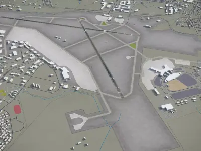 Charleston - International Airport - CHS Low-poly 3D model