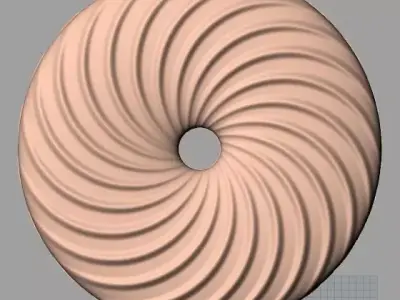 Furniture decoration round flower 3D STL model for CNC E906 3D model