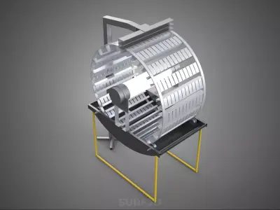 ROTARY HYDROPONIC SPIN GARDEN PLANT GROW FARM CYLINDER SYSTEM 3D model