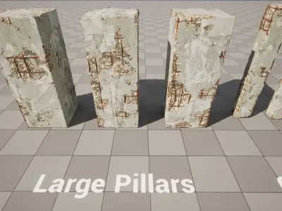 Concrete Damaged Vol 1 Low-poly 3D model