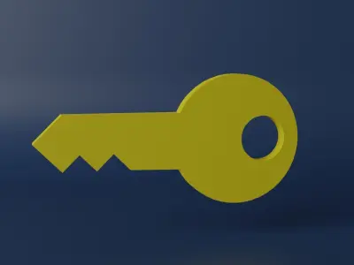 Cartoon Key Low-poly 3D model