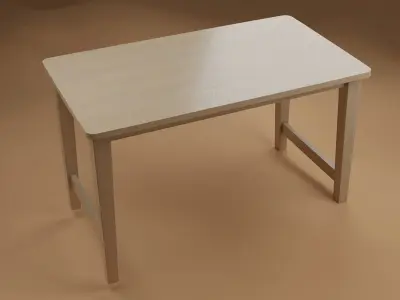 Light Oak Table with PBR textures  Low-poly 3D model