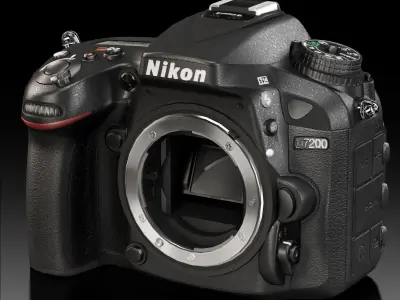 Nikon D7200 DSLR camera Low-poly 3D model
