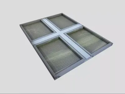 low poly window 3 with four squares in it Low-poly 3D model