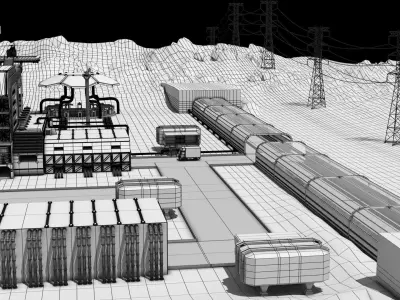 Futuristic Exoplanetary Facility 3D model