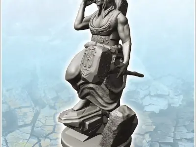 Hephaestus Vulcan with anvil and forging hammers 8 - Medieval Fa 3D print model