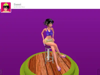 Four Cartoon Girls Volume 2 Low-poly 3D model