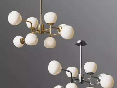 Chandelier Erich MOD221 PL 08 G Gold Chrome 3D model