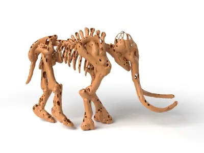 MammothSkeleton Dust Voronoi Low-poly 3D model