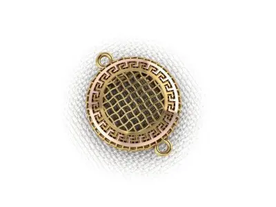 pendant4 gold plated charm with greek design 3D print model