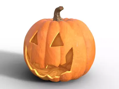 Haunted Halloween Pumpkin Low-poly 3D model