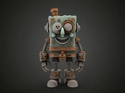 steampunk SpongeBob 3D print model